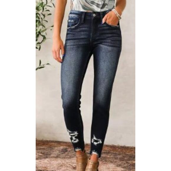 Kancan Signature High Rise Distressed Ankle Skinny Jeans size 32 - Picture 1 of 7